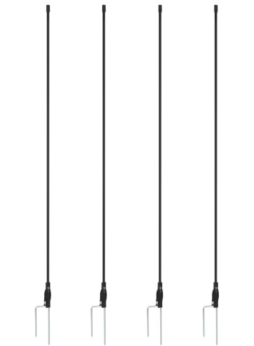4 Pack 55 Inch Fiberglass Electric Fence Stakes, for Cows Sheep Animals