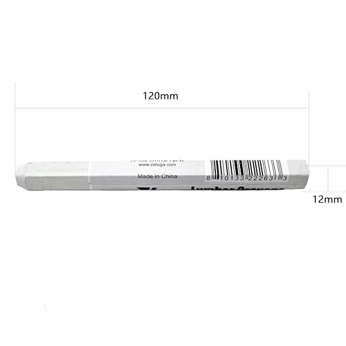 Zeluga 4.7in. x 0.47in. Hex Shape Industrial Lumber Marking Crayons for Clear and Permanent Markings, White 12 Pack - color: White, size: 1 Count (Pack of 12)
