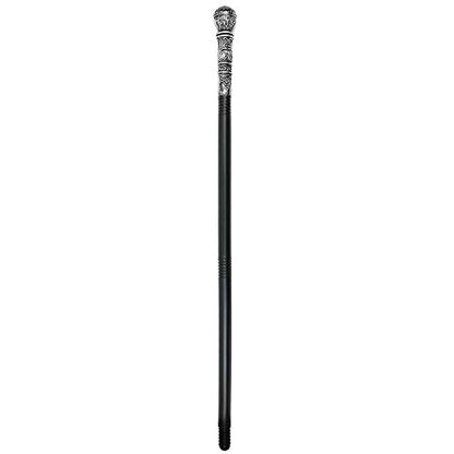 Antique Silver Costume Walking Cane - Vintage Prop Stick Dress Pimp Canes