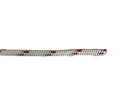 Blue Ox Rope 7/16" Yacht Braid Premium Polyester, White/red/Blue, 300 ft - size: 300 feet