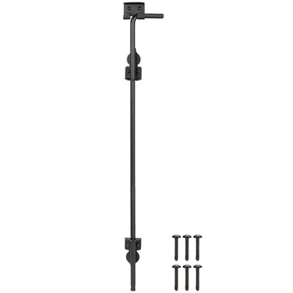 36 Inch Cane Bolt Gate Drop Rod Heavy Duty Gate Hardware, Gate Ground Latch for Wooden Fences, Metal Gates Doors Stopper for Gate Ground, Wrought Iron Gate Latches, Black Finish(1 Pack) - size: 36 Inch