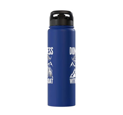 Don´t Mess With My Goat Cute Coat Pygmy Goat Farmer Stainless Steel Insulated Water Bottle - color: Royal Blue