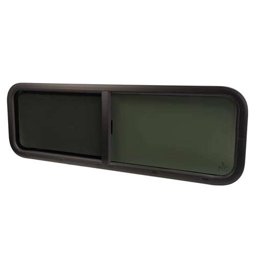 HECASA RV Window 48"W x 15"H Tear Drop Horizontal Sliding W/ Trim Ring and - size: 48" W x 15" H