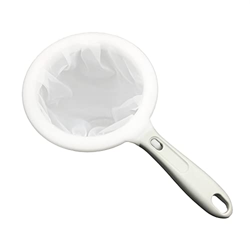 2 IN 1 Mesh Filter Colander 120 Mesh Nylon Sieve Strainer Kitchen Kit for Filtering Juice,Soybean Milk,Fruit Vinegar, Honey,Coffee,Oil,Boiled Water,Wine with Detachable Handle - color: 120Mesh Grey Handle