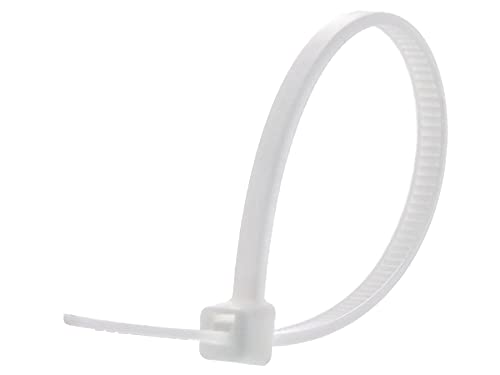 Secure 4 Inch White 18 lb Miniature Nylon Cable Tie - 100 Pack - color: White, size: 4 Inch