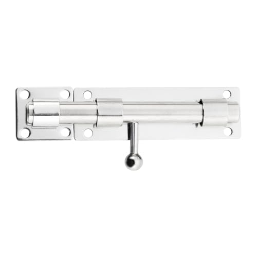 Alise 6 inch Barrel Bolt Latch,Heavy Duty Slide Lock for Barn Door | Chrome SUS304 Stainless Steel Padlock-Style Slide Bolt Latch,Security Gate Latch for Wooden Fence,Interior or Outdoor Door - color: Chrome, size: 6 Inch