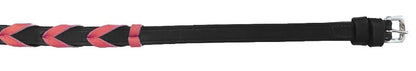 Leather Equestrian Horse Neck Strap - color: Black and Pink, size: 50"