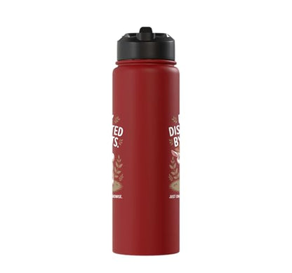 Easily Distracted by Goats Cute Coat Pygmy Goat Farmer Stainless Steel Insulated Water Bottle - color: Red