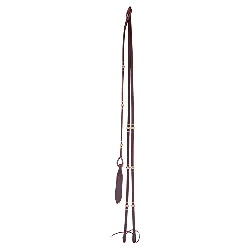 Billy Royal Flat Romel Reins for Horses with Rawhide Accents | Weighted Design for Correct Drape, Rawhide Braid Accents, Durable Harness Leather | 60" Length
