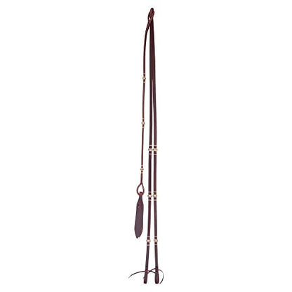 Billy Royal Flat Romel Reins for Horses with Rawhide Accents | Weighted Design for Correct Drape, Rawhide Braid Accents, Durable Harness Leather | 60" Length