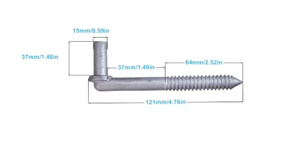 Wood Post Screw in Lag Screw Gate Hinge for Farm Wooden Fences with 5/8" Pin (4-1/2" (2Pcs)) - color: 4-1/2" (2Pcs)