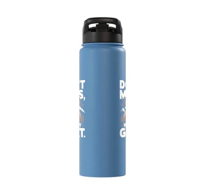 Don´t Mess With My Goat Cute Coat Pygmy Goat Farmer Stainless Steel Insulated Water Bottle - color: Light Blue