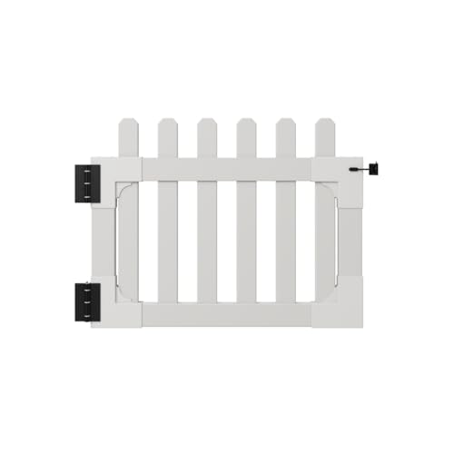 WamBam Newport Picket Gate, White Vinyl DIY No Dig Kit - color: Newport Gate