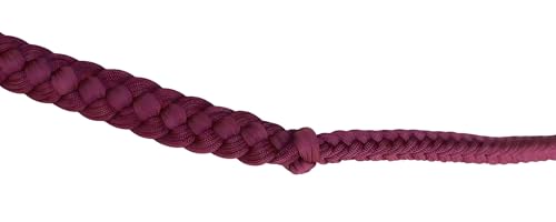 CHALLENGER Roping Knotted Horse Tack Western Barrel Reins Nylon Braided 8 Ft. Purple Snaps 60709 - color: Burgundy