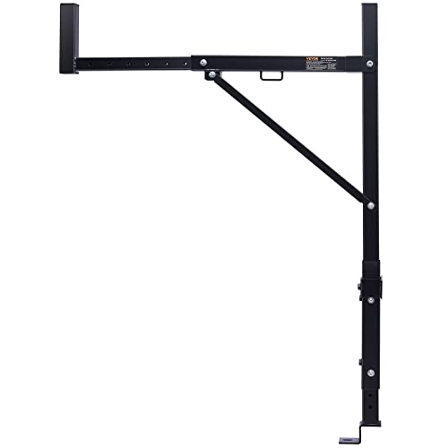 VEVOR Truck Rack, 19-34inch Extendable Truck Ladder Rack, 38.6"-43.6" Adjustable Height, 250 lbs Capacity Steel Ladder Rack for Truck, Heavy Duty Truck Bed Rack for Kayak, Surfboard, Lumber, Ladder - style: Ladder Rack