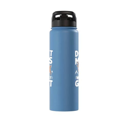 Don´t Mess With My Goat Cute Coat Pygmy Goat Farmer Stainless Steel Insulated Water Bottle - color: Light Blue