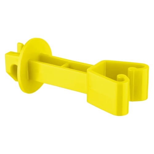 25-Pack Electric Fence Chain Link Extended Insulators, Yellow - color: Yellow
