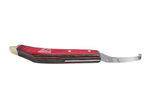 Equine Care Farrier Hoof Knife, Left-Handed, Brass Cap for Horse Shoeing - style: Left Handed