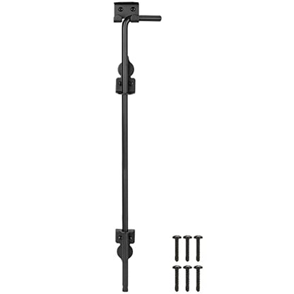 24 Inch Cane Bolt Gate Drop Rod Heavy Duty Gate Hardware, Gate Ground Latch for Wooden Fences, Metal Gates Doors Stopper for Gate Ground, Wrought Iron Gate Latches, Black Finish(1 Pack) - size: 24 Inch