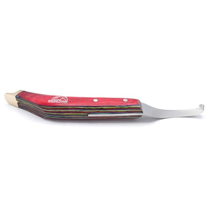 Equine Care Farrier Hoof Knife, Left-Handed, Brass Cap for Horse Shoeing - style: Left Handed