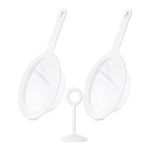 Ultra Fine Mesh Strainer Set with Pressure Tamper - 100 & 400 Mesh Food Filter for Soy Milk, Greek Yogurt, Cold Brew and Juice - Professional Sieve for Effortless Squeezing & Filtering
