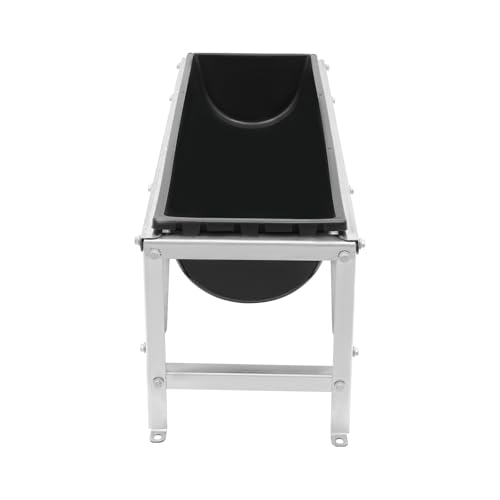 Livestock Feed Trough, 35L/9.25Gal Large Capacity Livestock Feeder with Triangular-Structure, Heavy Duty Metal Stand, Goat Water Trough for Sheep,Deer, Pigs, Horses, Cows, Lambs,Calves in Farm (Black) - color: Black