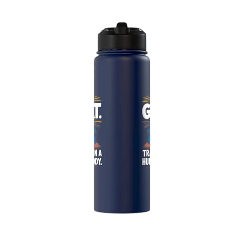 I´m A Goat Trapped In A Human Body Coat Pygmy Goat Farmer Stainless Steel Insulated Water Bottle - color: Navy Blue