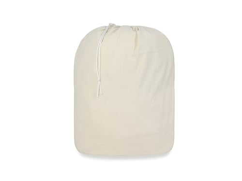 PurpleEssences Cotton Laundry Drawstring Bag, 28x32 In, Set of 1 - Natural - size: 28 x 32 Inch