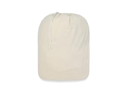 PurpleEssences Cotton Laundry Drawstring Bag, 28x32 In, Set of 1 - Natural - size: 28 x 32 Inch
