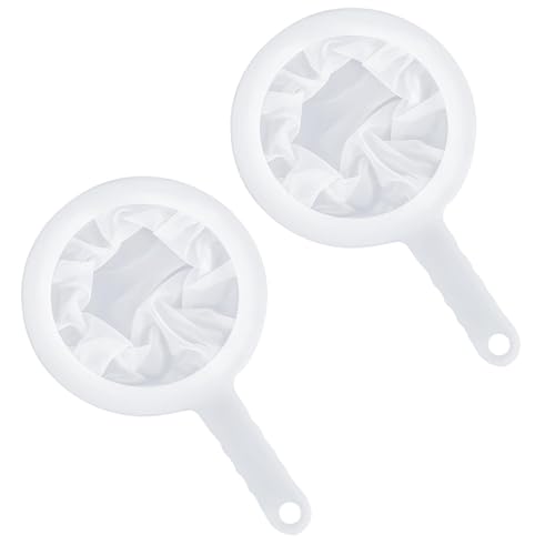 2pcs Mesh Fine Strainer, 200Mesh +400Mesh Ultra Kefir Sieve with Handle, Plastic Juice Yogurt Strainer, Fine Meshs Colander for Straining Cocktail, Nut Milk, Yogurt, Honey, Wine. Coffee, Kefir