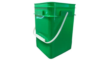 House Naturals 4 Gallon Square Food Grade Plastic Bucket with Lid, Made in USA (Pack of 2) BPA Free (Green) - color: Green