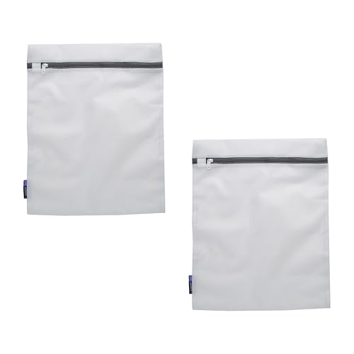 Laundry 360 2 Pack Large Mesh Wash Bag | Laundry | Washing Machine | Zipper Closure | Prevents Pulling and Tearing | Clothes | Garments | Delicates | Socks | White - style: 2 Pack