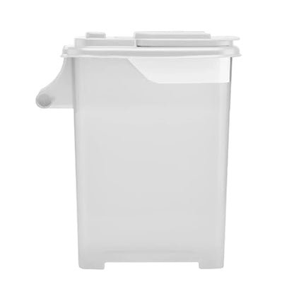 Bird Seed Storage Container with Pour Spout, 16 Quart Capacity, White, 16.5H x 14.5W x 7.75D inches