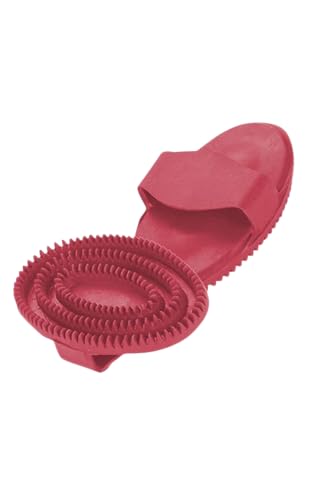 Tack Shack of Ocala Red Rubber Curry Comb for Horses, Grooming Brush for Horses