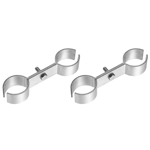 HARFINGTON 2pcs Chain Link Fence Panel Clamps 2" Stainless Steel Dog Kennel Clamps Fence Connector Temporary Dog Cage Hardware Parts with Bolts and Nuts for Round Pipe Panel - size: 2"