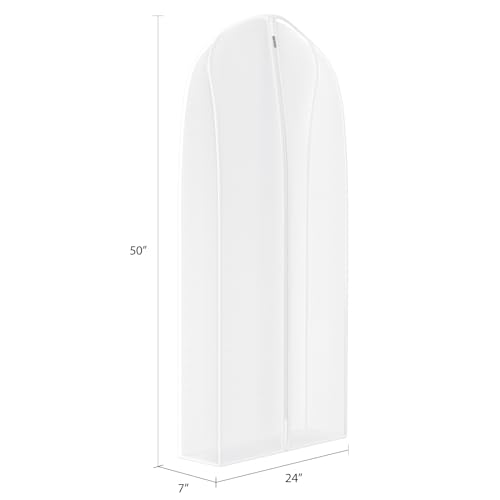 Zilink Garment Bags for Fur Coat Suit Bags for Closet Storage 50 in, White - size: 50"-4pack