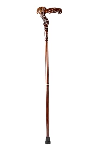 Hand Carved Wooden Walking Cane with Ergonomic Handle and Rubber Tip for Men and Women - Fashionable Unique Walking Stick for Seniors - 37 inch - style: Eagle
