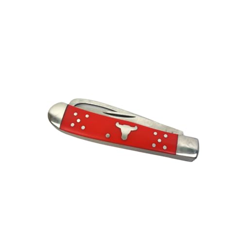 Farrier Knife - Stainless Steel Pocket Knife with Hoof Pick - Red - color: Red