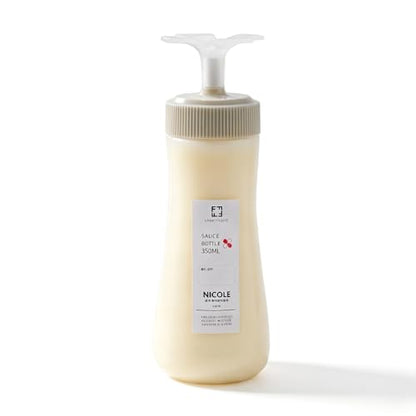 Condensed Milk Container, 12oz/350ml Condensed Milk Dispenser with Lid, Plastic Squeeze Bottle for Coffee, Honey, Ketchup, Salad Dressing, Mustard