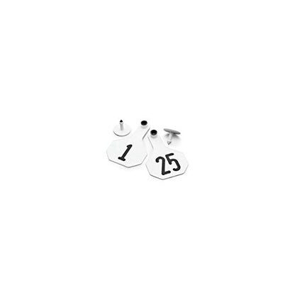 YTEX 3 Star Medium White Cattle ID Ear Tags Numbered 151-175