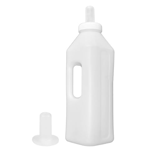 ibasenice Calf Sheep Milk Bottle 3L with Handle, Silicone Nipples & Lid for Orphaned Lambs Calves Puppies, Ergonomic Feeder for Farm Home Use