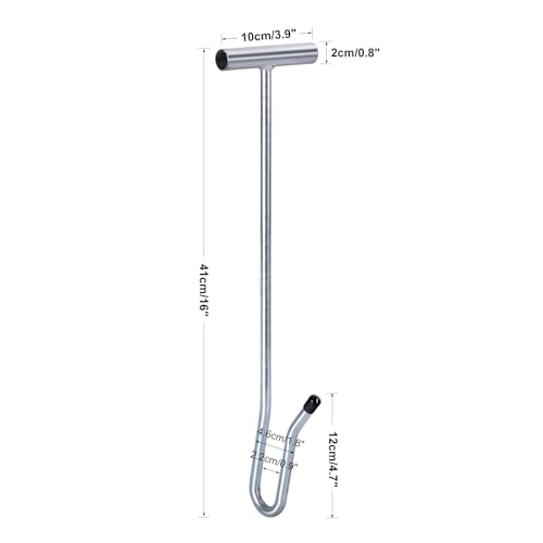 Goat Catcher Leg Hook, Sheep Catching Tools Stainless Catching Sheep Leg Crook Hook Catcher Poultry Leg Pole for Breeding Farms Grabber Capture Tool (15.74") - size: 15.74"