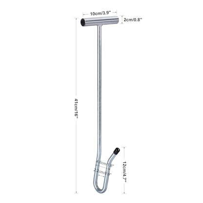Goat Catcher Leg Hook, Sheep Catching Tools Stainless Catching Sheep Leg Crook Hook Catcher Poultry Leg Pole for Breeding Farms Grabber Capture Tool (15.74") - size: 15.74"