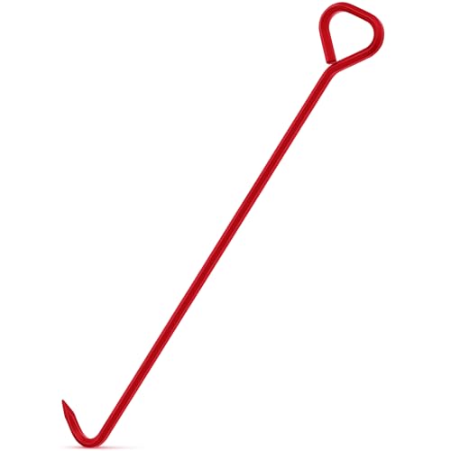 Therwen 1 Pcs Manhole Cover Hook 36 Inch with 5/8" Hex Alloy Steel Rigid Heavy Duty Manhole Cover Lifter with Inline Handle for Lid Puller Moving(Red) - color: Red, size: 36 Inch