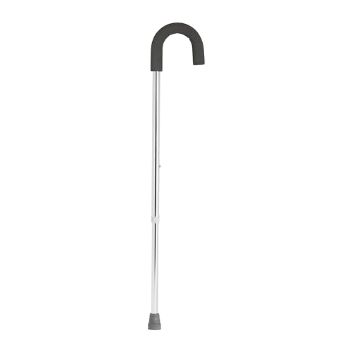 Drive Medical Round Handle Aluminum Walking Cane with Foam Grip, Silver - size: 1 Count (Pack of 1)