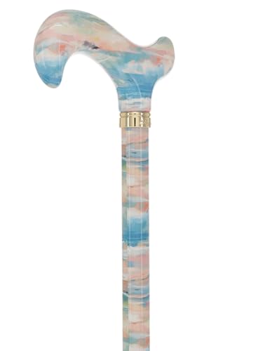 Royal RC Canes Walking Sticks for Men and Women - Stylish Designer Fashionable Adjustable Derby Canes - Lightweight Aluminum Cool Walking Sticks with HD Patterns - color: Blue
