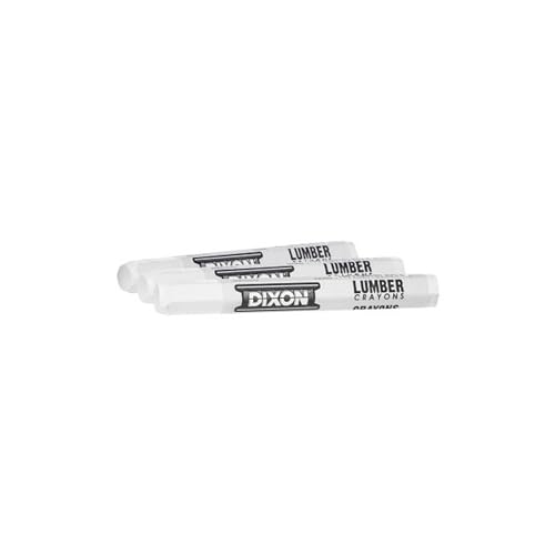 Dixon - 464-52300 Industrial Lumber Marking Crayons, 4.5" x 1/2" Hex, White, 12 Count (Pack of 1) (52300) - color: White