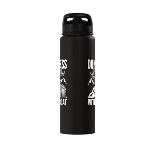 Don´t Mess With My Goat Cute Coat Pygmy Goat Farmer Stainless Steel Insulated Water Bottle - color: Black