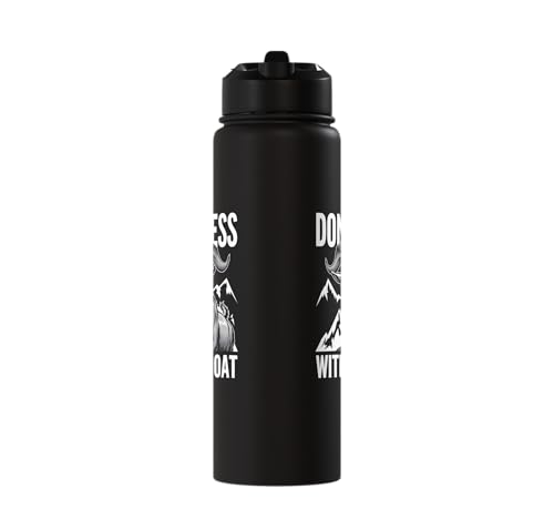 Don´t Mess With My Goat Cute Coat Pygmy Goat Farmer Stainless Steel Insulated Water Bottle - color: Black