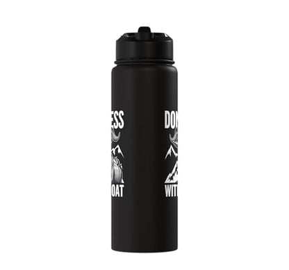 Don´t Mess With My Goat Cute Coat Pygmy Goat Farmer Stainless Steel Insulated Water Bottle - color: Black
